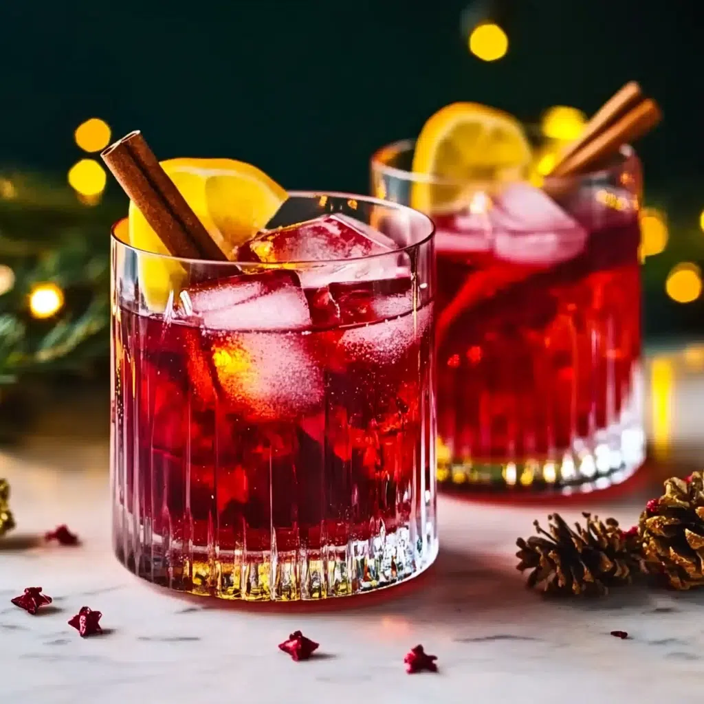 Christmas cocktails in festive setting